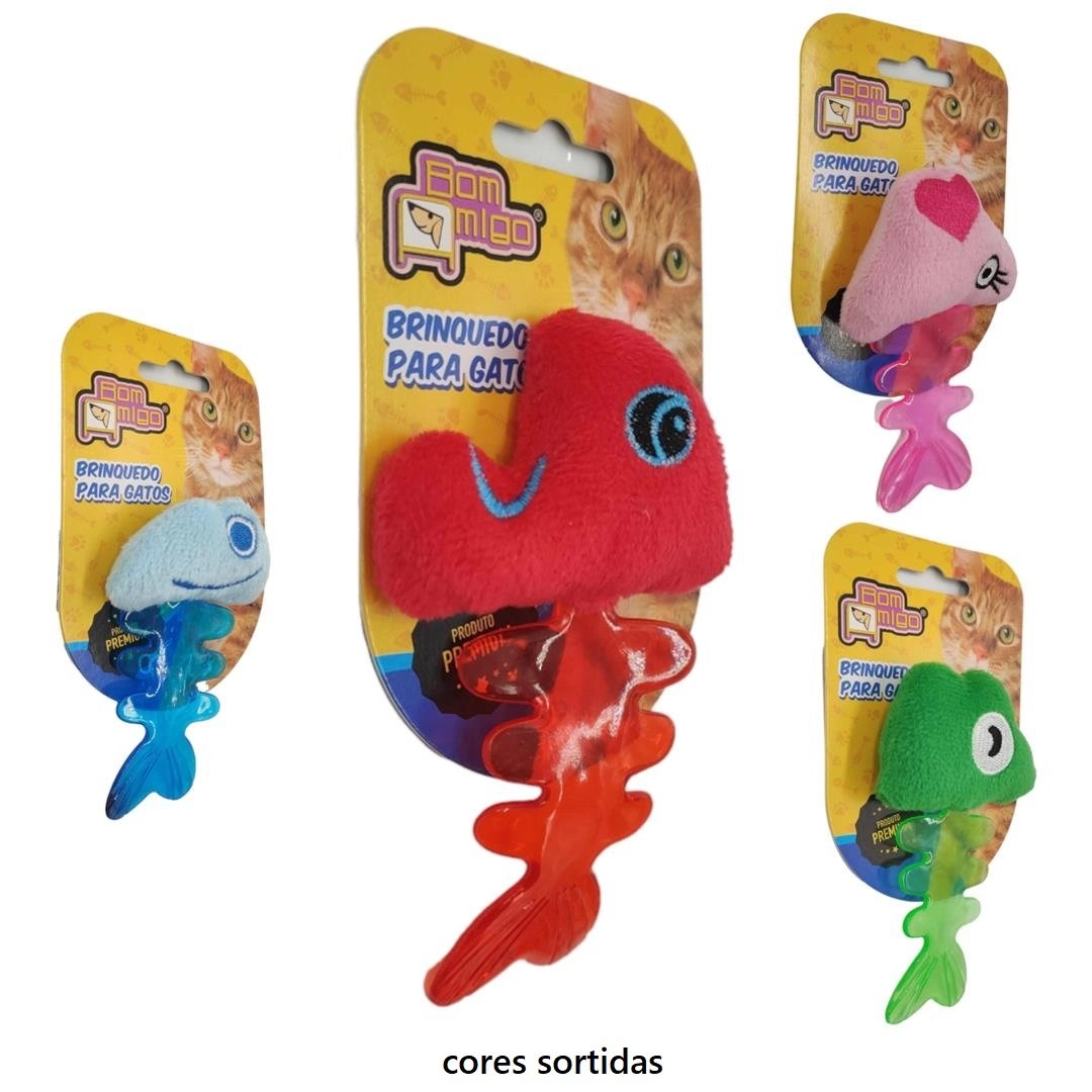 Brinquedo Para Gatos Pet Fishbone Cores Variadas Bom Amigo
