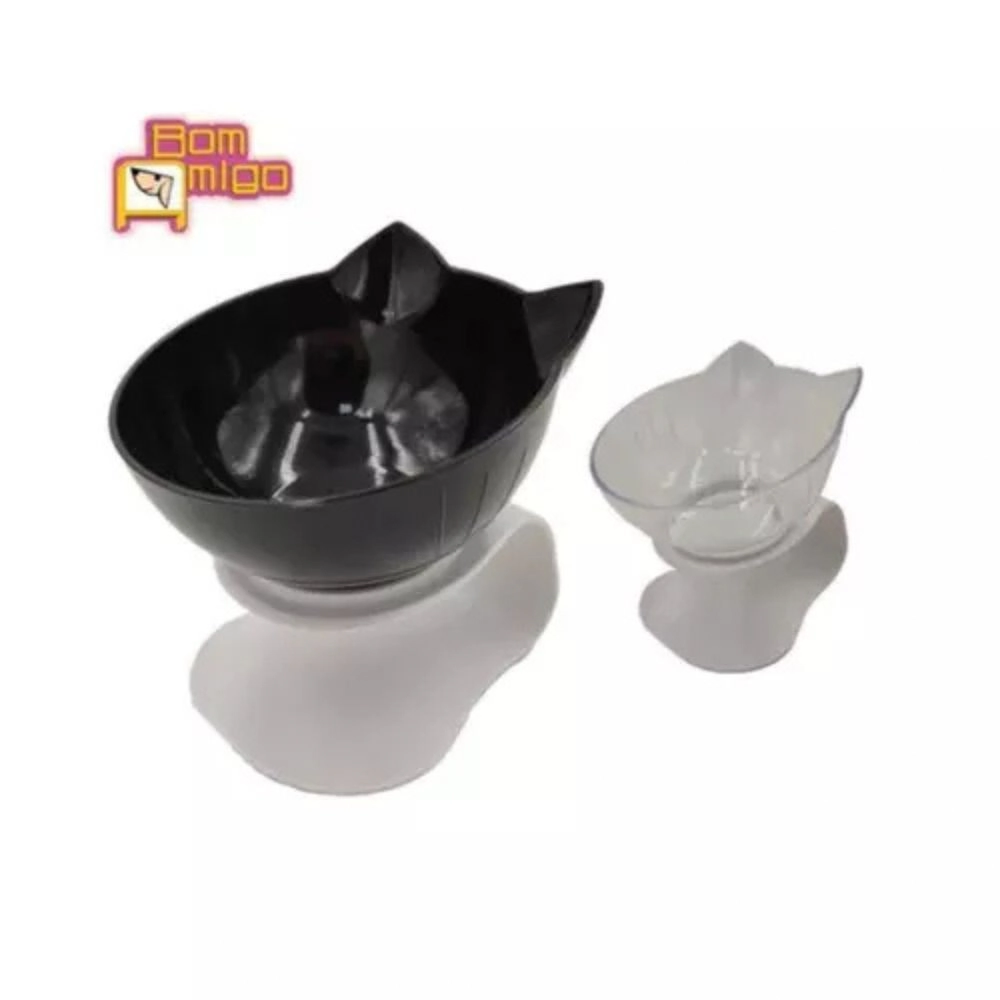 Comedouro Plástico Cat Holder Single Cor Sortidas Bom Amigo