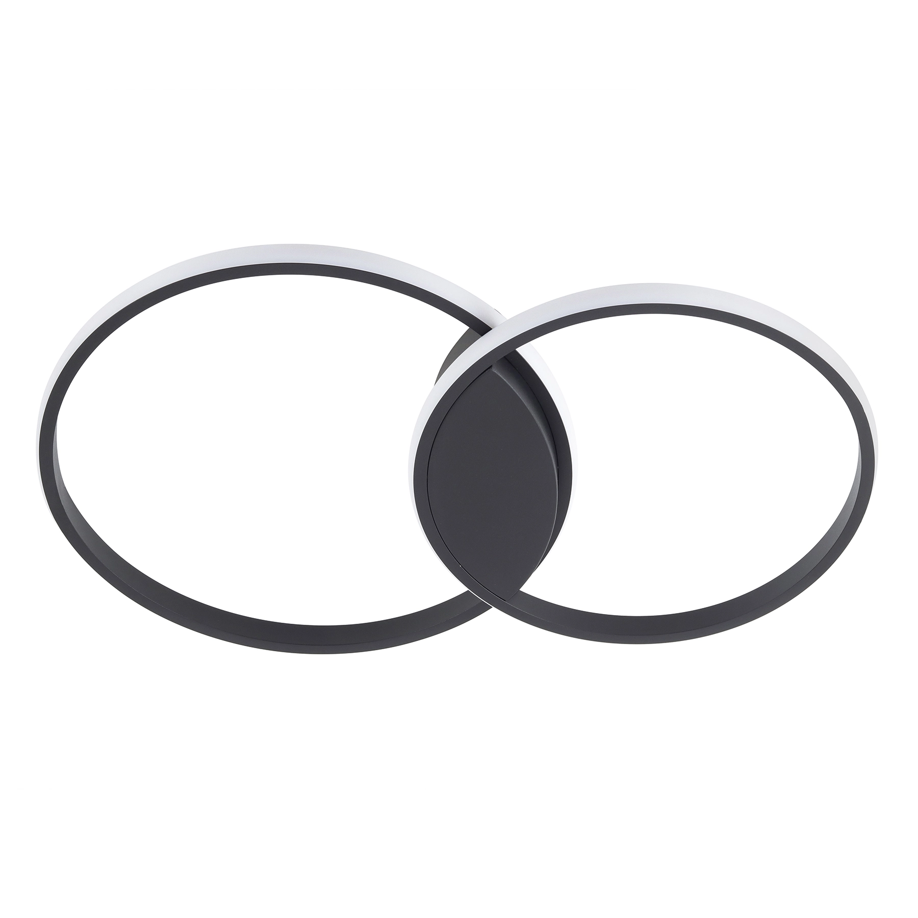 Plafon Ring Preto 2 Halos Luz Amarela Bivolt SL Imports