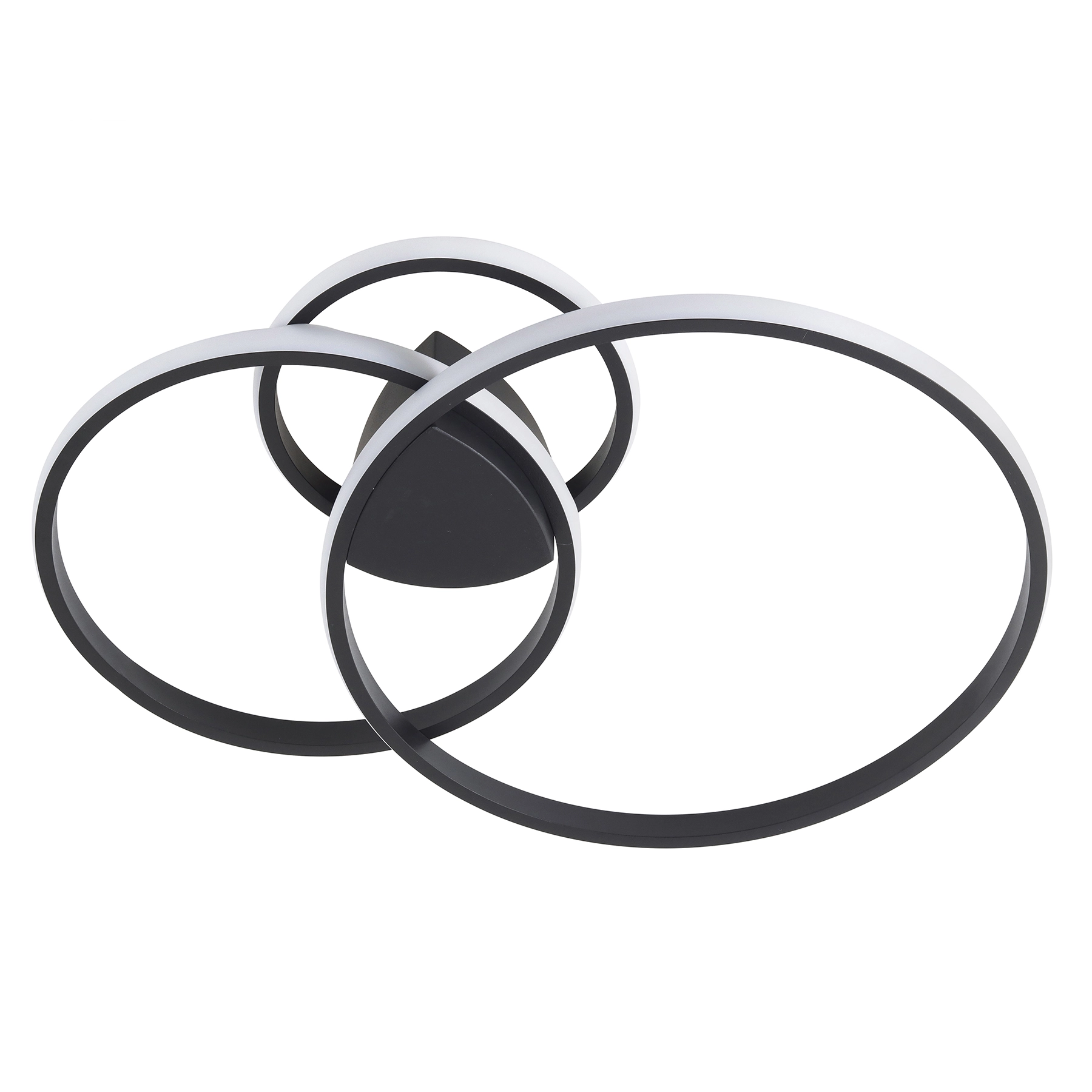 Plafon Ring Preto 3 Halos Luz Amarela Bivolt SL Imports
