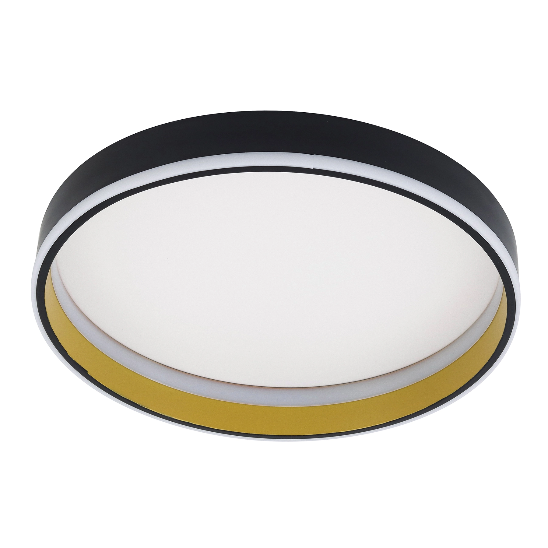 Plafon Bello Preto e Dourado 40cm Luz Amarela Bivolt SL Imports