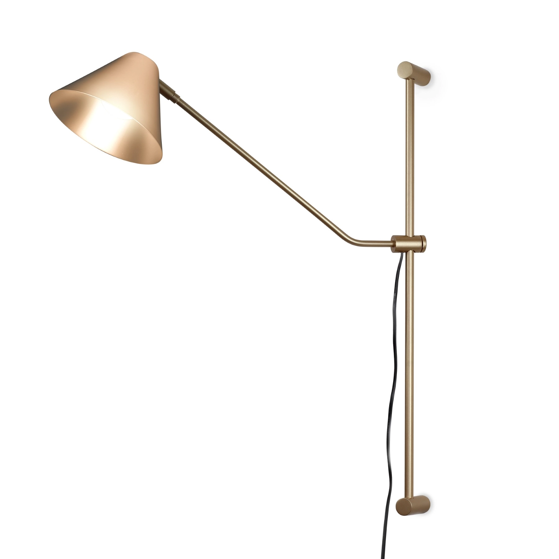 Arandela de Parede Interna Articulada com Fio IP20 Spot Line Dourada Bivolt