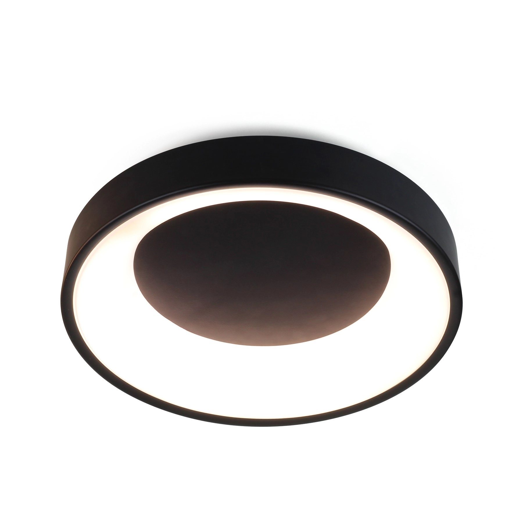Plafon Com LED Luz Amarela Metal Preto Vale Spot Line