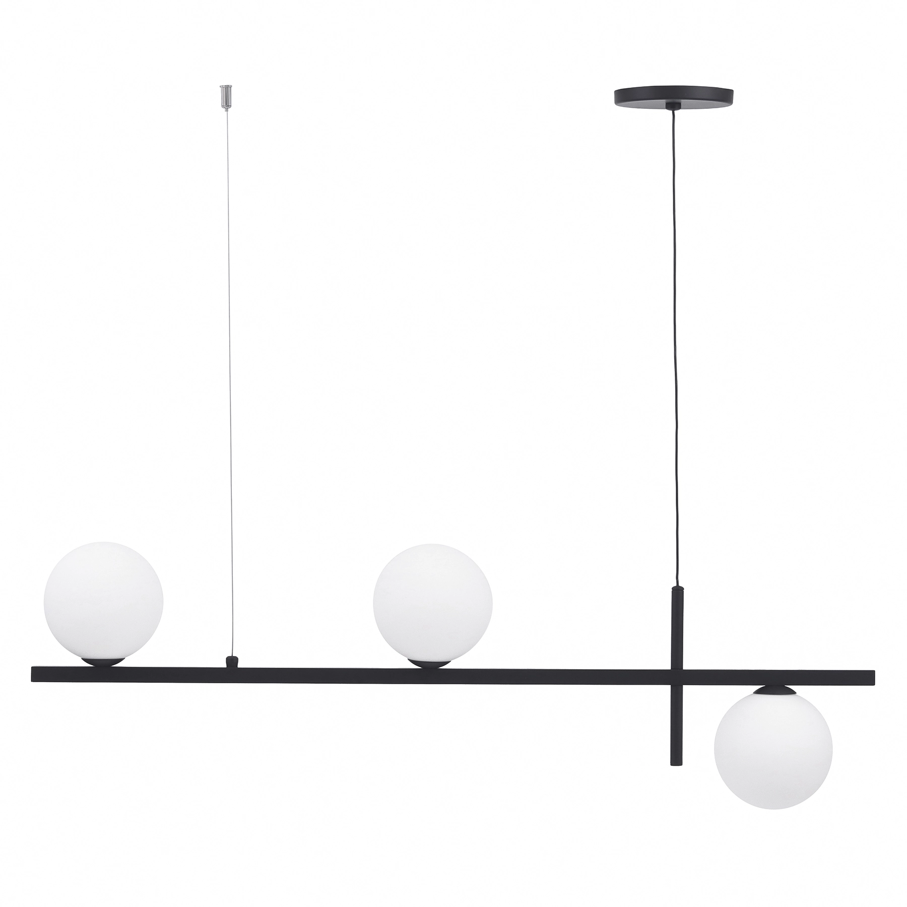 Pendente Globo Preto 3  Lâmpadas Spot Line