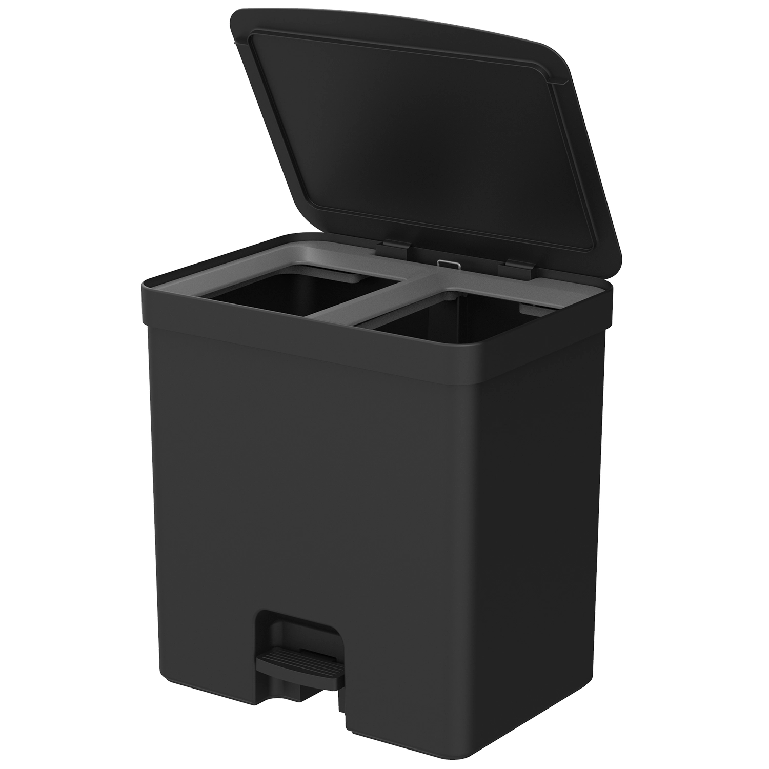 Lixeira Pedal Trium Dual Comp Preto 20l Lx4250ptf Martiplast