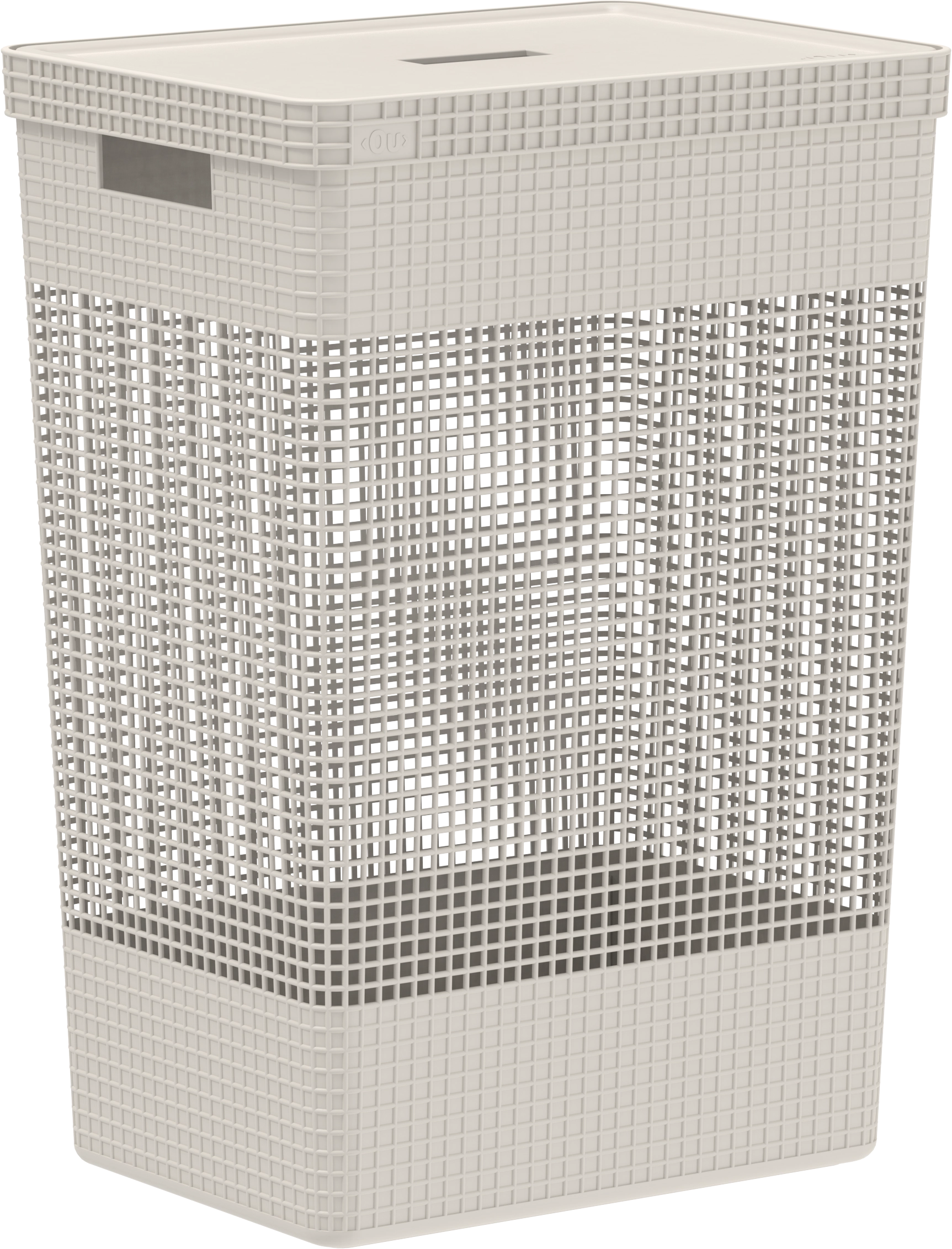 Cesto Roupas Grid Tampa Bege 49l Cg450bgf Martiplast