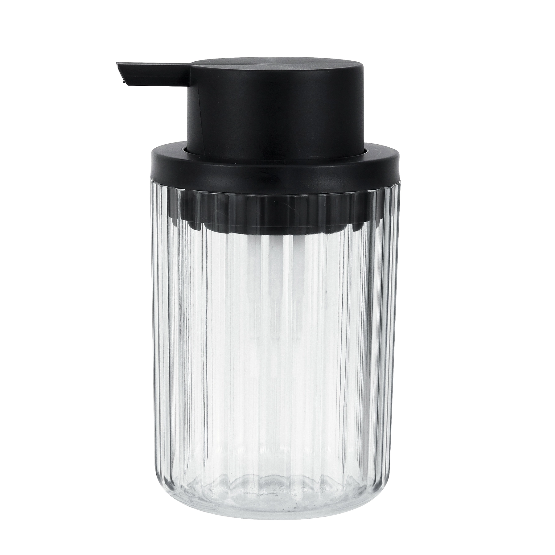 Porta Sabonete Líquido de Bancada para Banheiro 300ml Plástico Transparente Groove Classic Ou