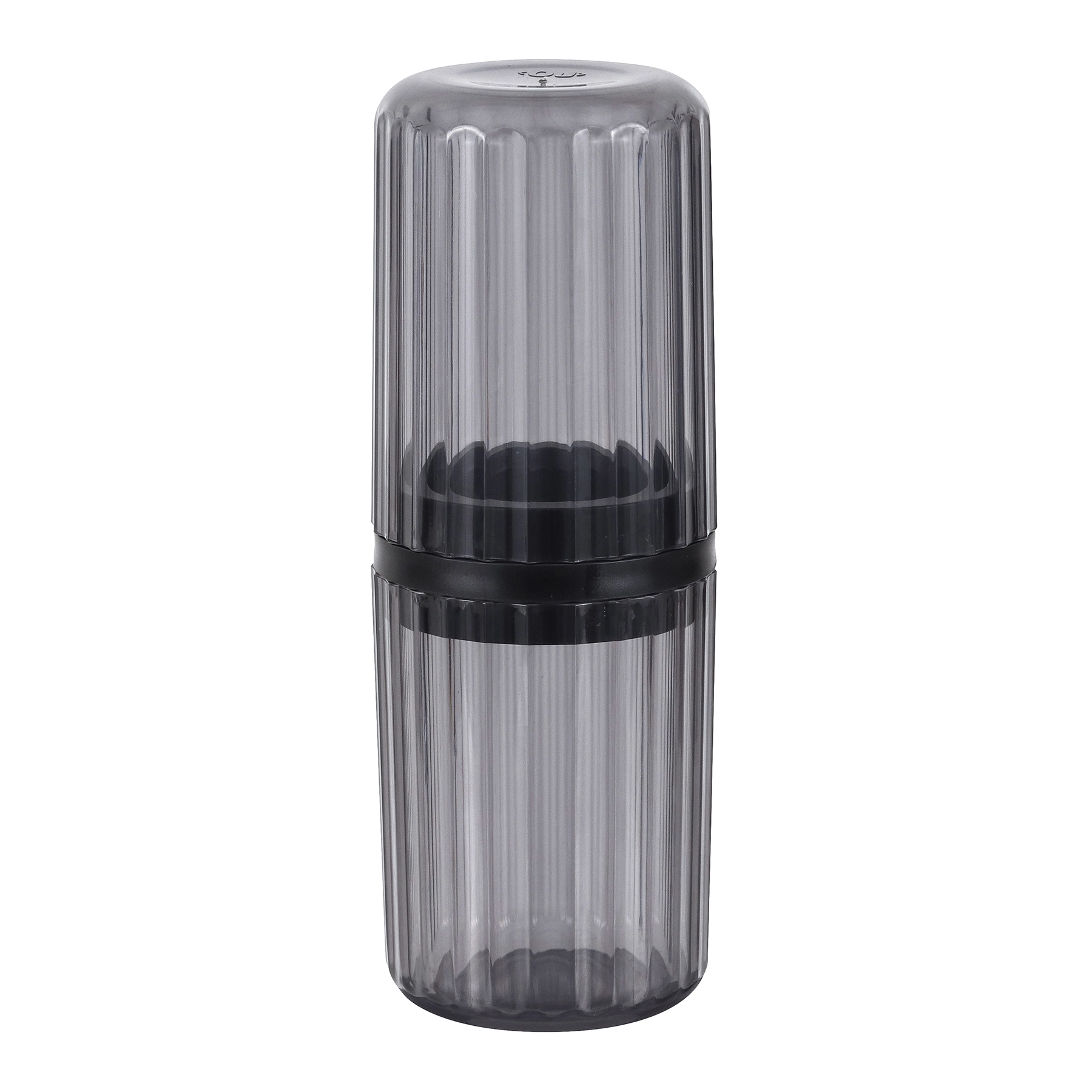 Porta Escova de Dente de Bancada para Banheiro Plástico Chumbo Translucido Groove Classic Ou