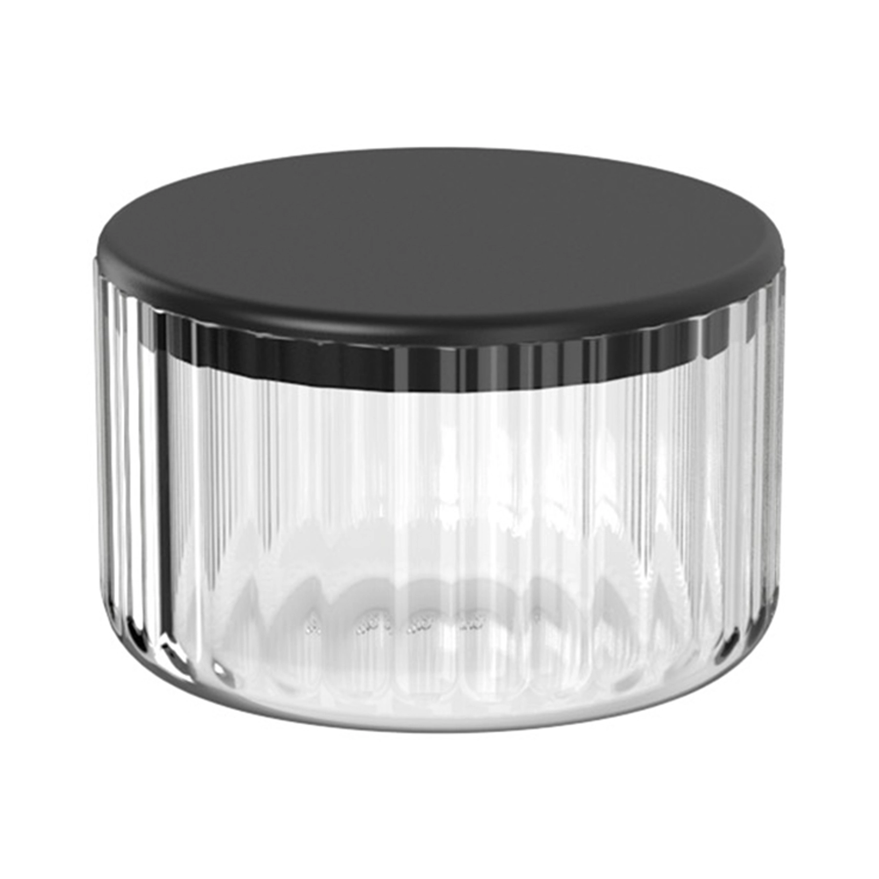 Porta Algodão de Bancada para Banheiro Plástico Transparente Groove Classic Ou
