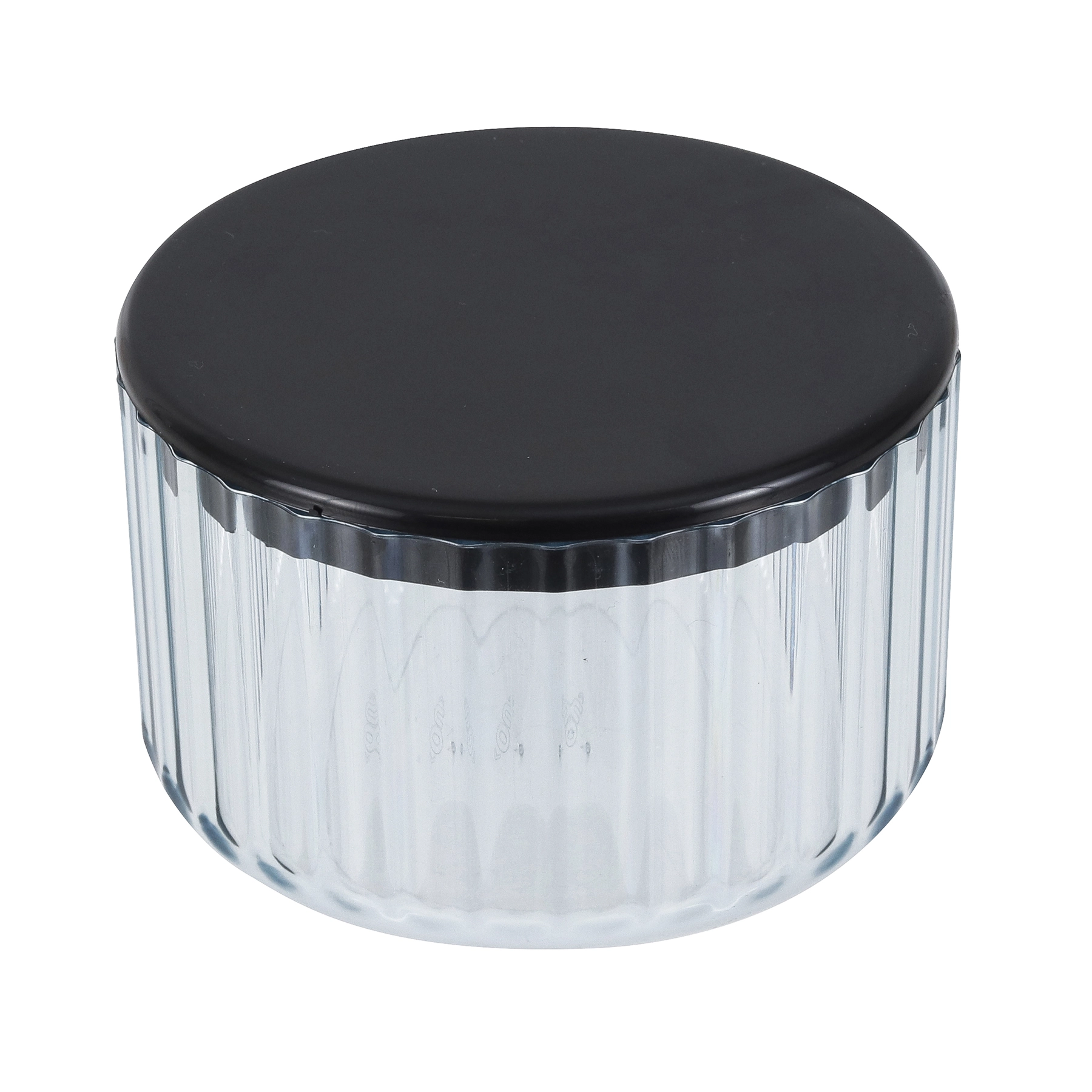 Porta Algodão de Bancada para Banheiro Plástico Azul Glacial Translucido Groove Classic Ou