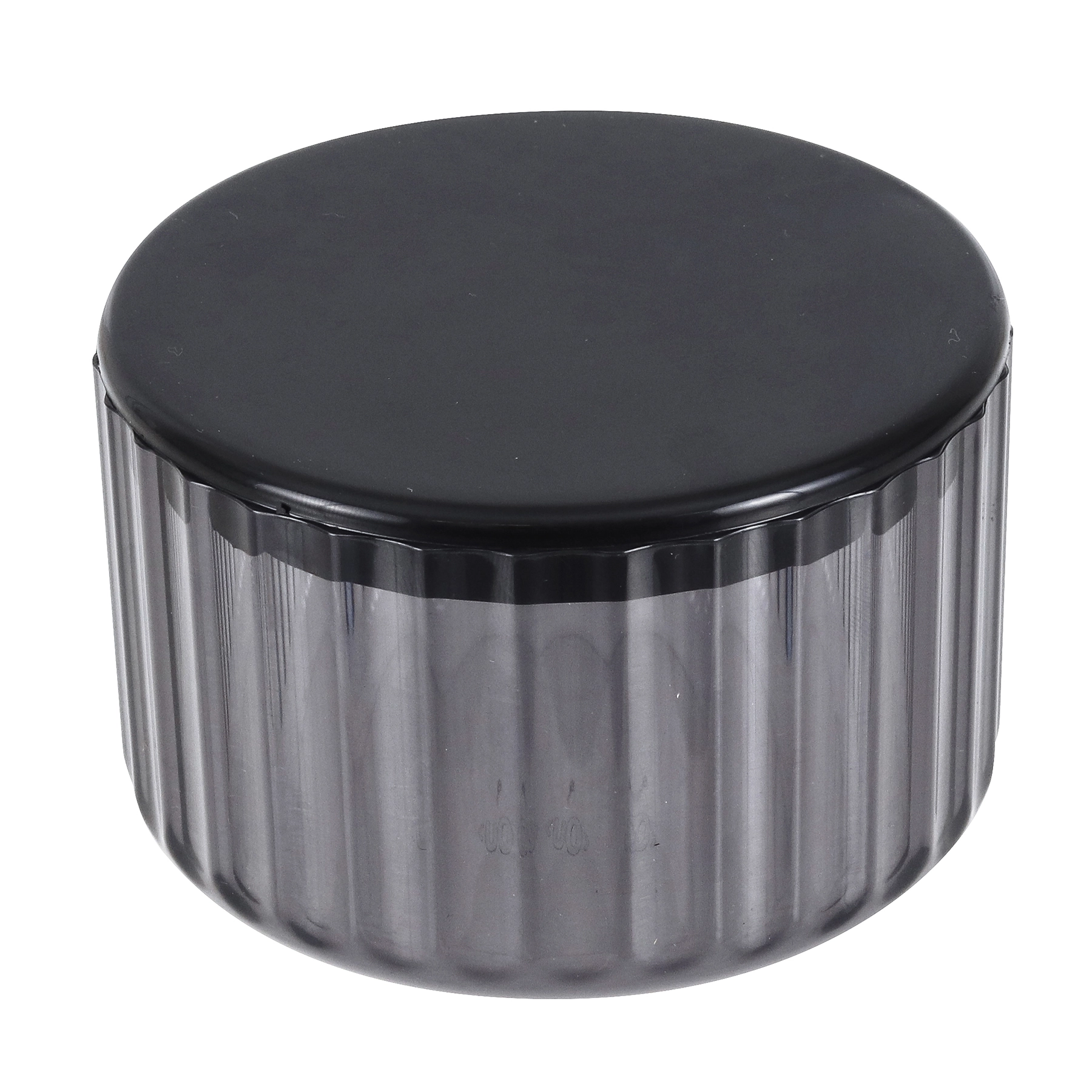 Porta Algodão de Bancada para Banheiro Plástico Chumbo Translucido Groove Classic Ou