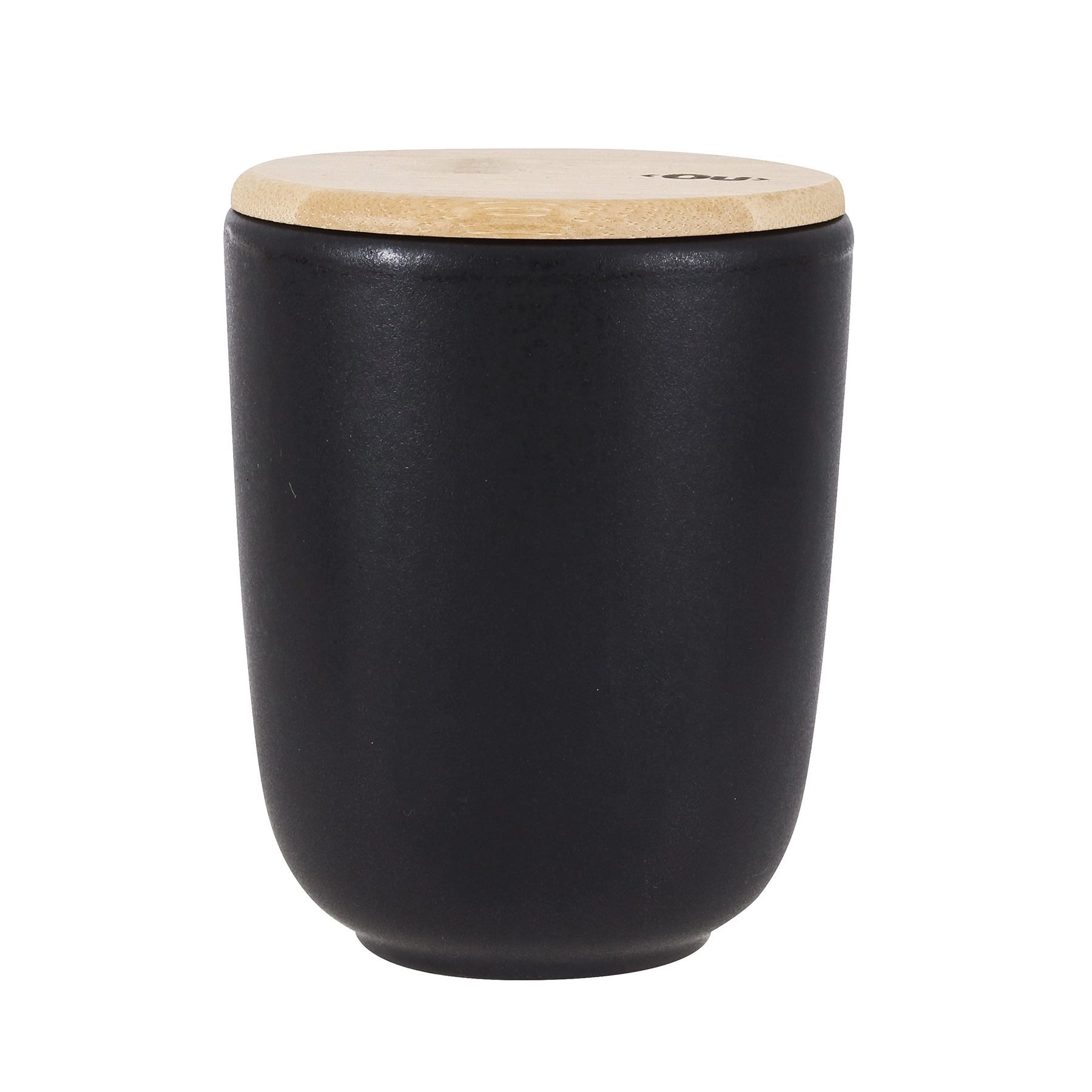 Porta Algodão de Bancada para Banheiro Cerâmica e Bambu Preto Marmorizado Osaka Marble Martiplast
