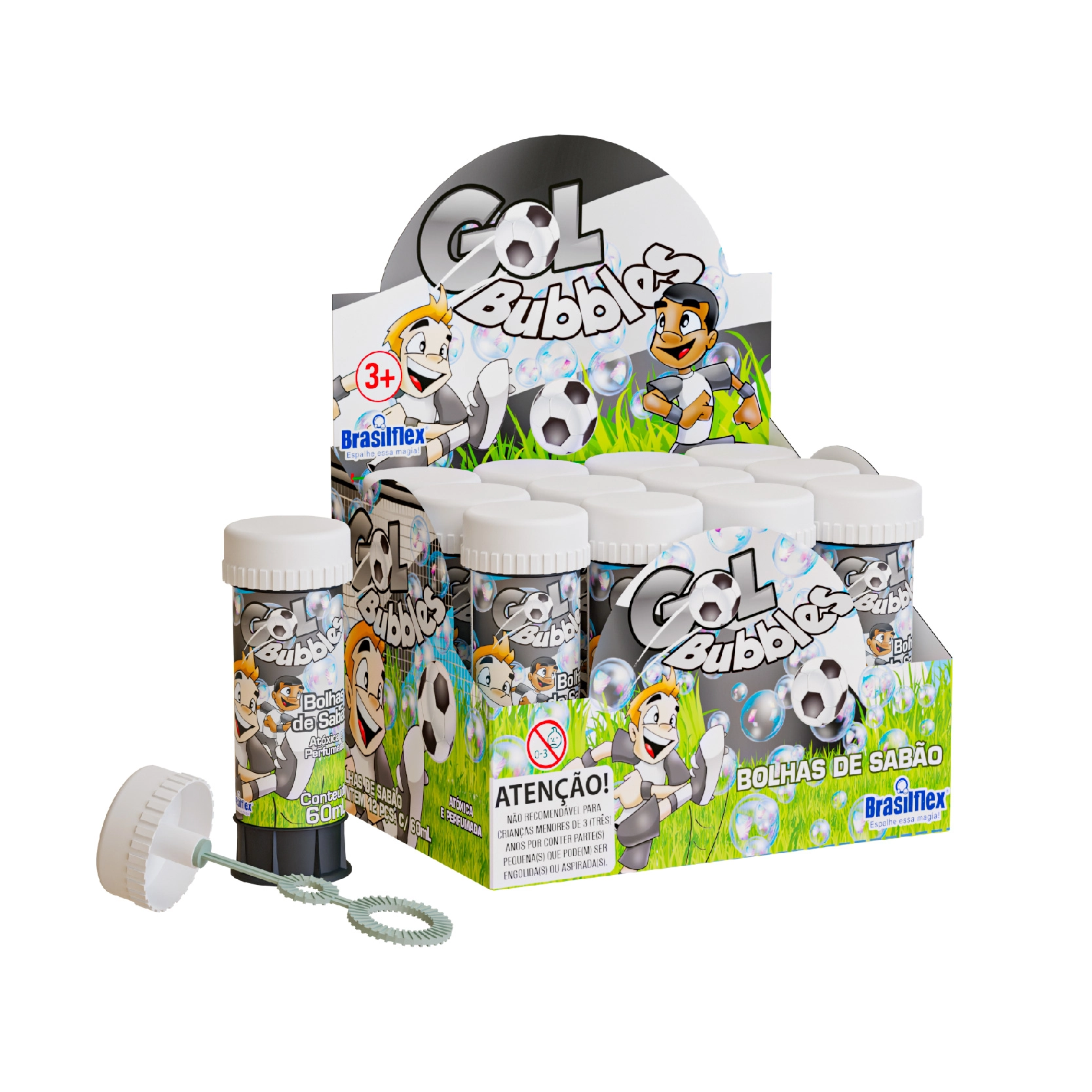 Bolha 60ml Gol Bubbles Preto E Branco 870001 Gala
