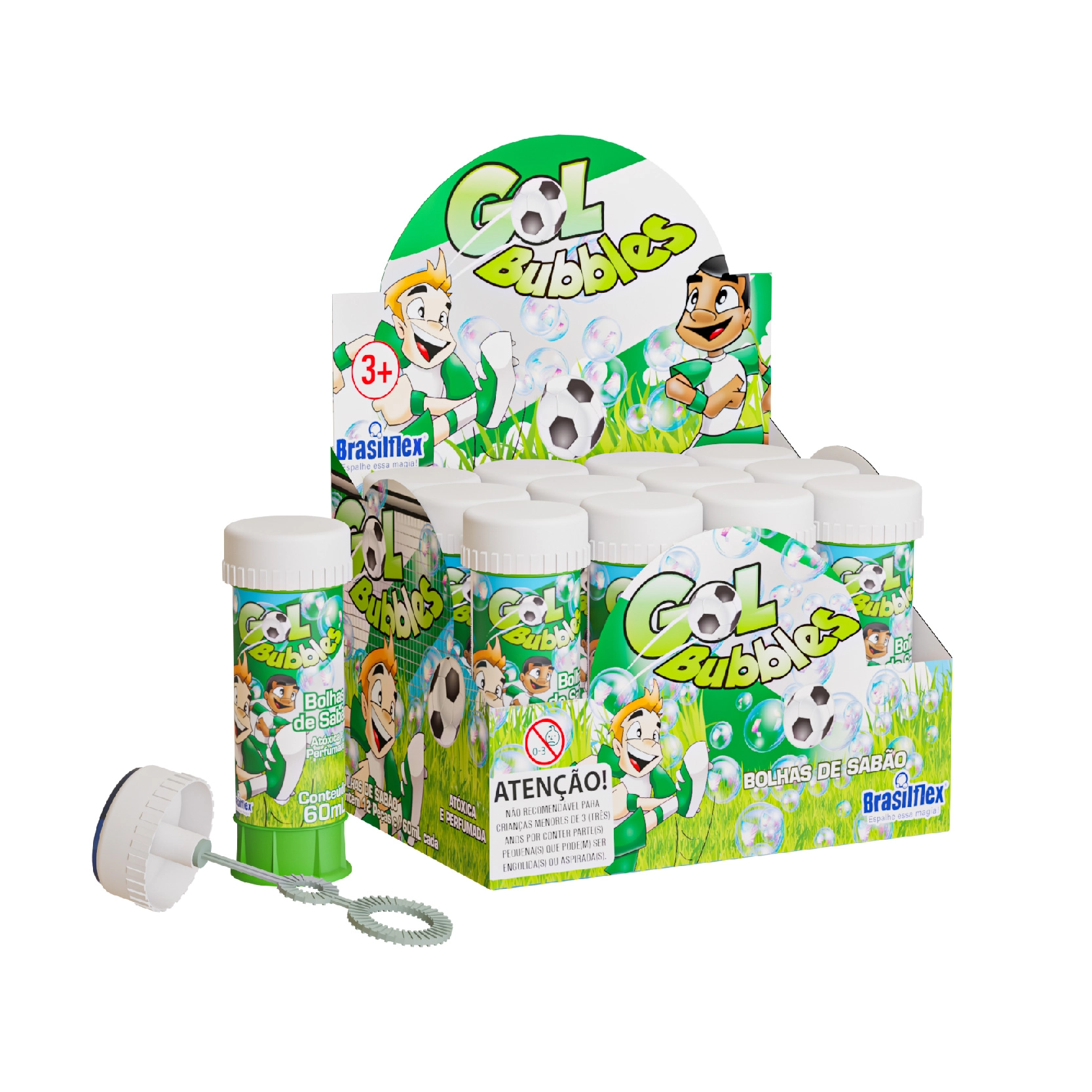 Bolha 60ml Gol Bubbles Verde E Branco 870002 Gala