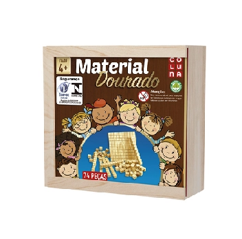 Material Dourado C/74 Pc Estojo Madeira R.790700