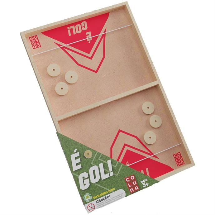 Brinquedo Futebol De Botão Coluna E Gol Madeira Un