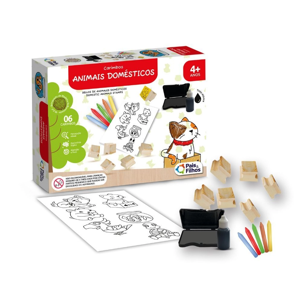 Jogo Carimbo Animais Domesticos 791939 Pais E Filhos