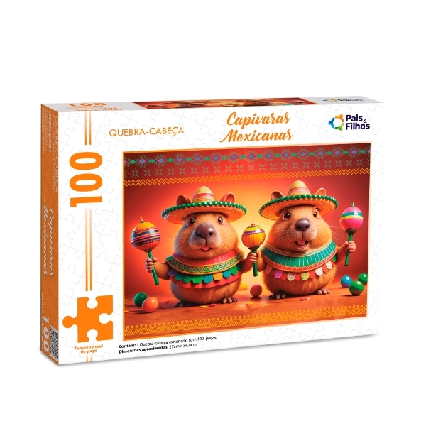 Quebra Cabeca 100pc Capivaras Mexicanas 792989 Pais E Filhos