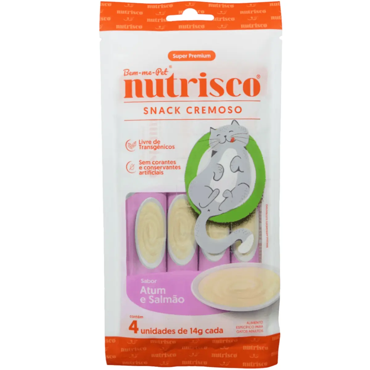 Snack Cremoso Nutrisco Para Gatos Atum E Salmao 56g