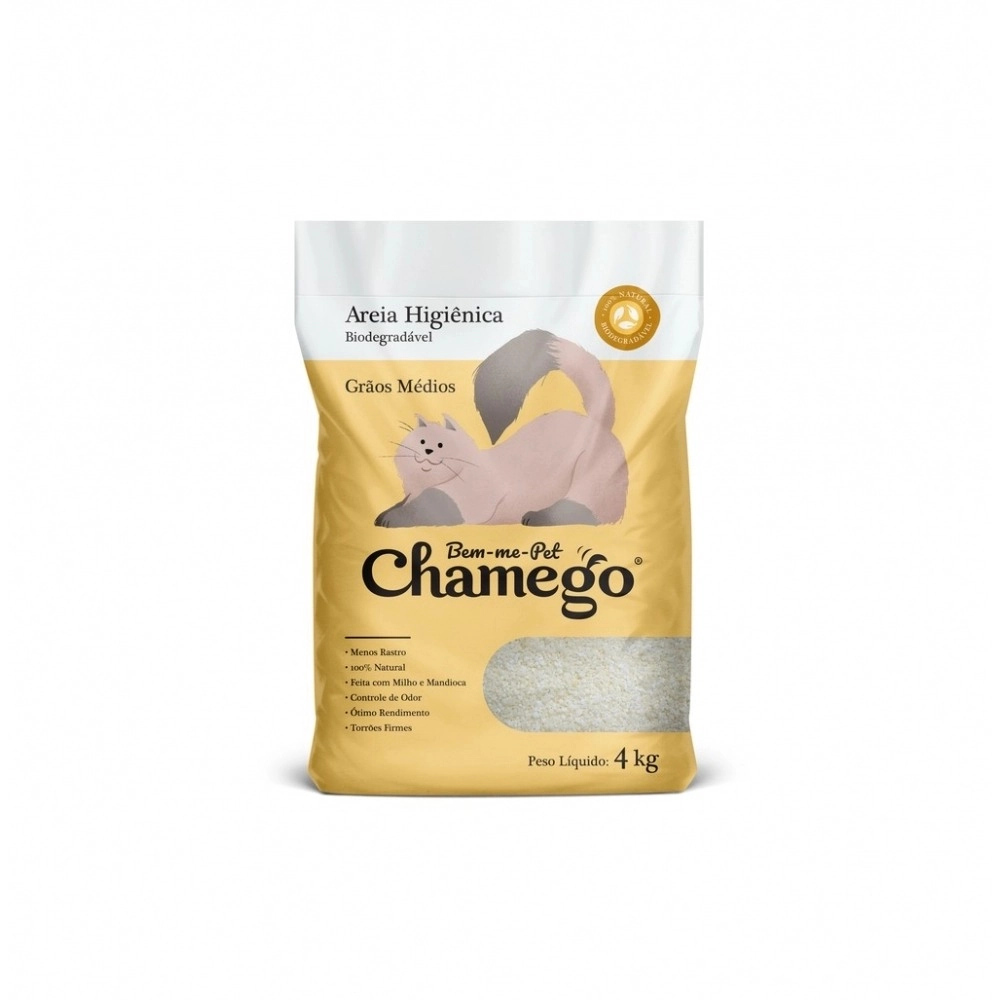 Chamego Areia Higienica 4kg Graos Medios