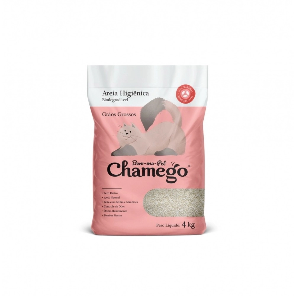 Chamego Areia Higienica 4kg Graos Grossos