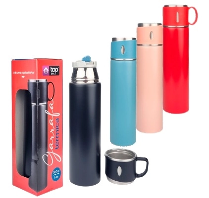 Garrafa Squeeze Aco Inox 500ml Top1305 D L