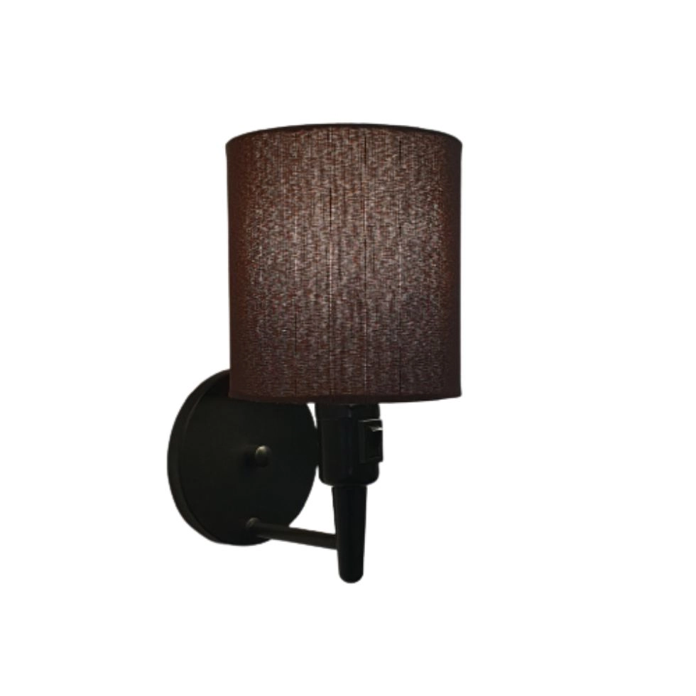 Arandela Cilíndrica Md-2030 Preto Com Liga E Desliga Cúpula Café - Bivolt