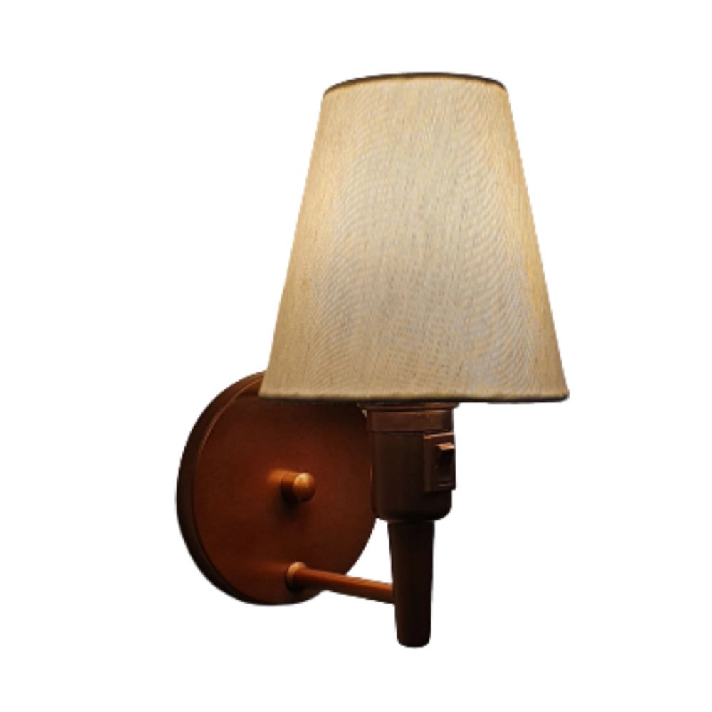 Arandela De Parede Vivare Md-2013 Cobre Com Interruptor Liga E Desliga Cúpula Em Tecido - Bivolt - 2004-cbla - 127/220v