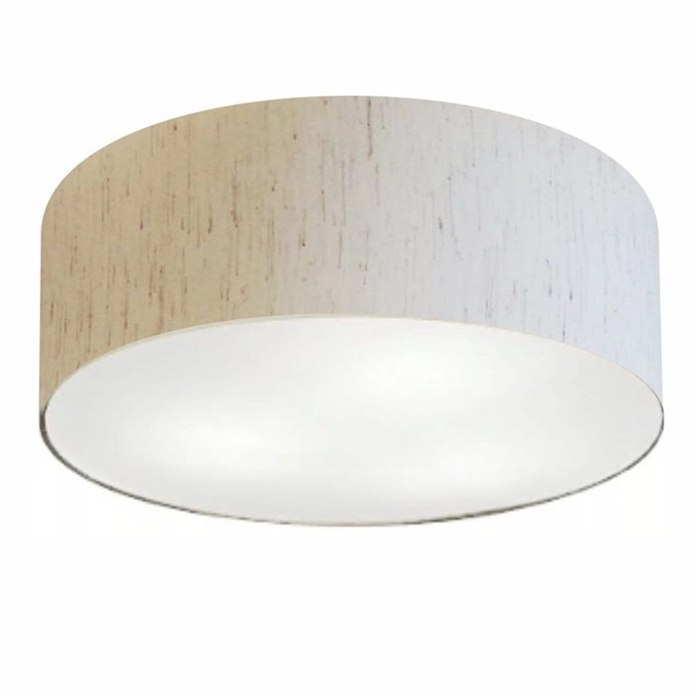 Plafon Para Sala Cilíndrico Sl-3006 Cúpula Cor Linho Bege