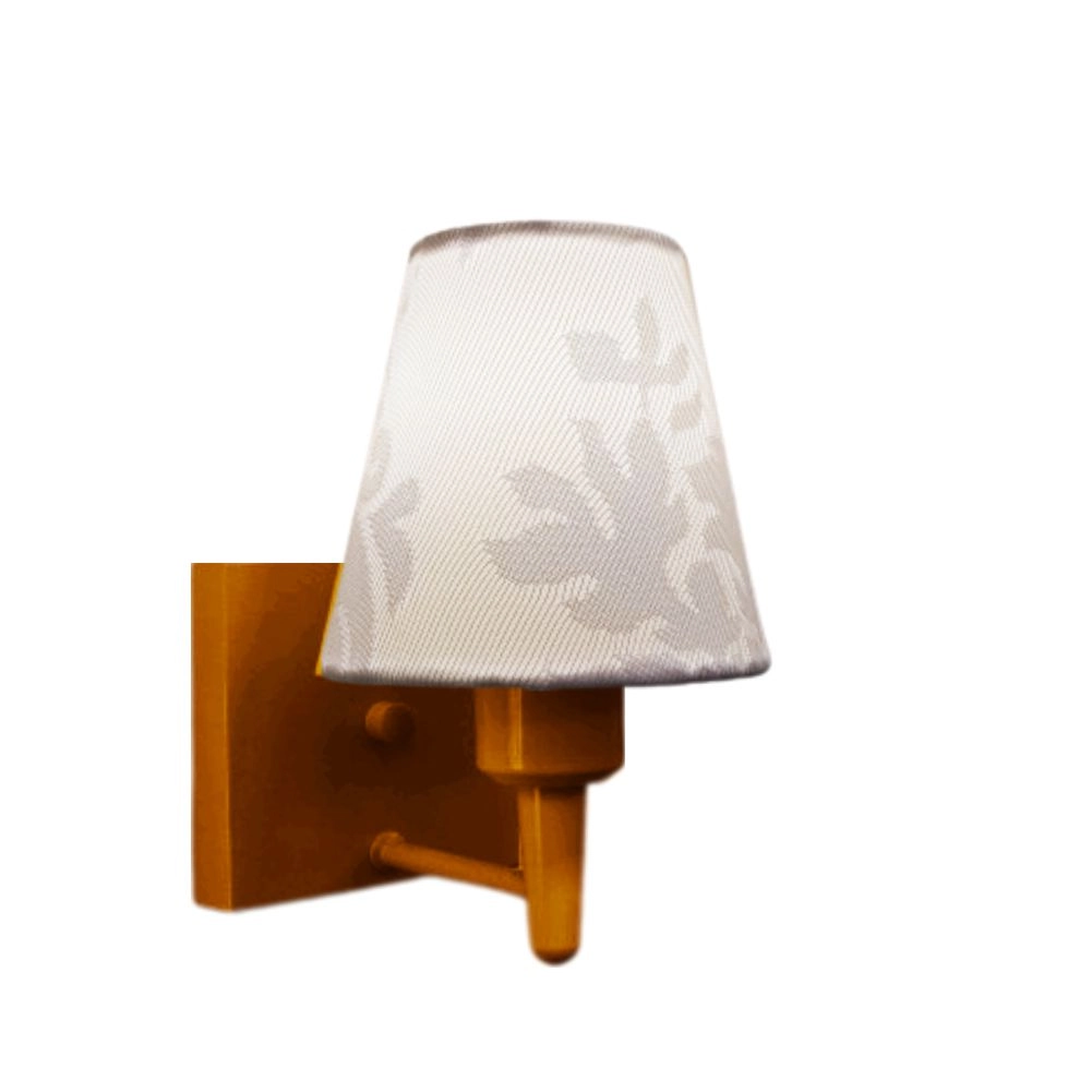 Arandela Quadrada Md-2034 Cobre Cúpula Em Tecido Cone Renda Branca - Bivolt