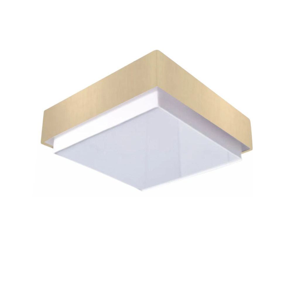 Plafon Quadrado Vivare Md-3092 Cúpula Em Tecido 60x60cm - Bivolt - Algodão-crú - 127/220v