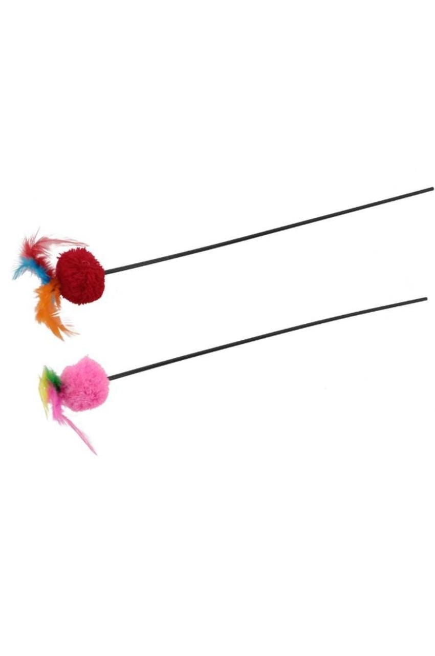 Varinha Pompom Penas 50cm Petmart 21676 Procanine