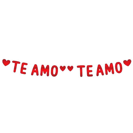 Faixa Lam. Te Amo Vermelho Urso Festas
