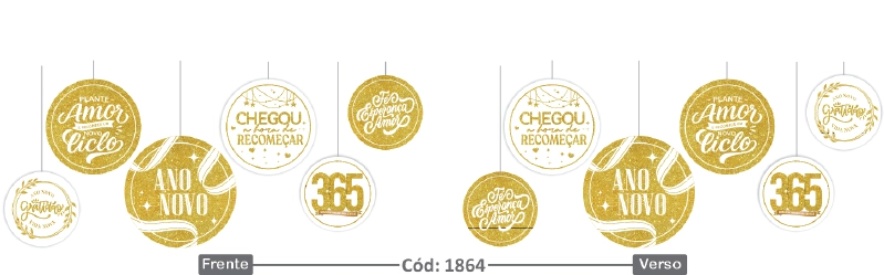 Pendente Decor Big Ano Novo C/6un Ursinho Festas