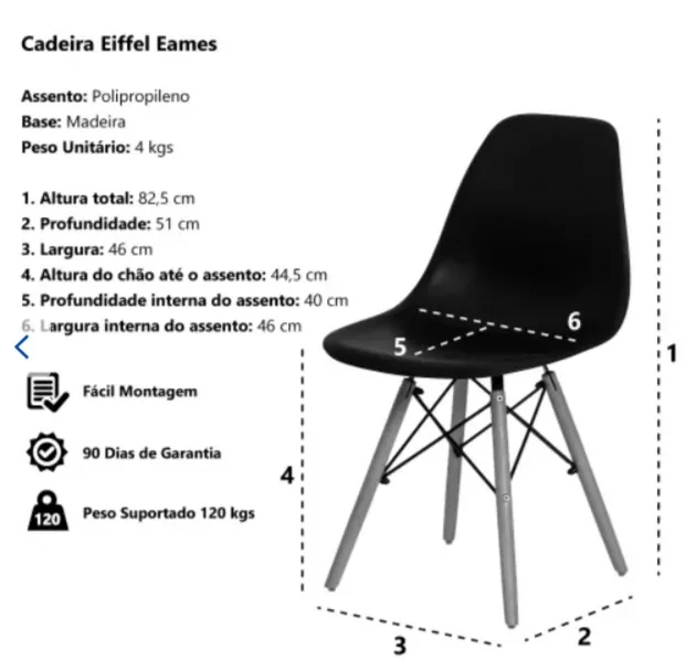 Cadeira Aurora Pes Madeira Preto Bscf150 Doripel