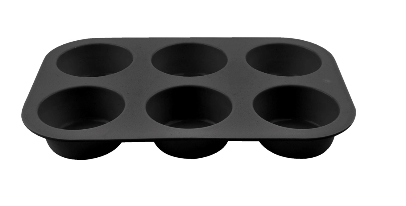 Forma Silicone 6 Cupcake Preto 26x18cm 15028 Inga