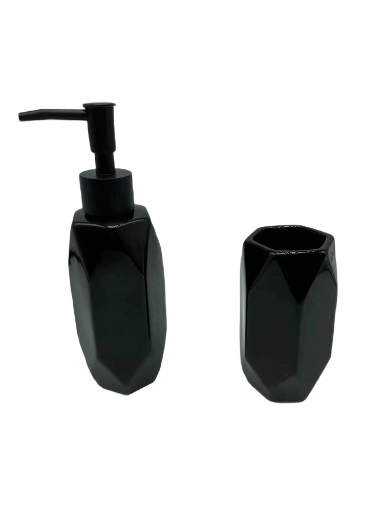 Kit Banheiro Diamante Preto 2pcs Cm12 15888 Inga