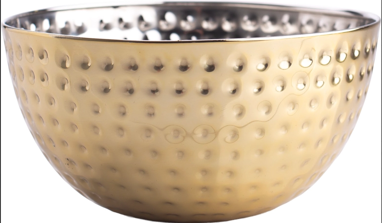 Saladeira Martelada P Dourada 840ml 18328 Inga