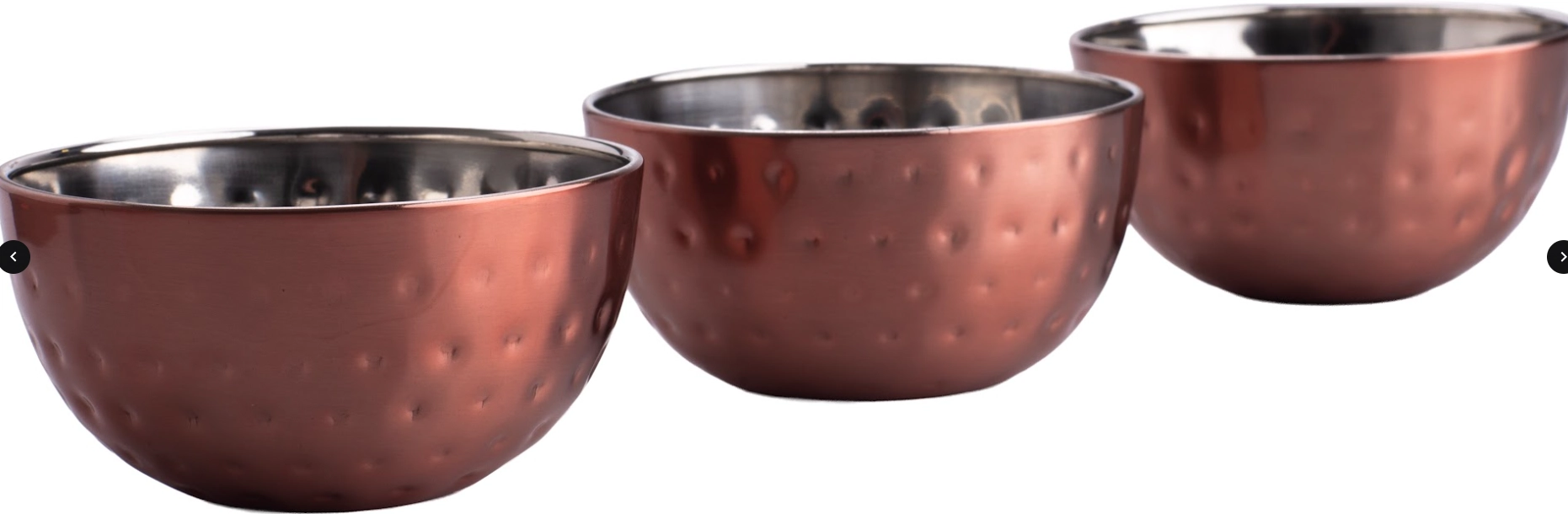 Jogo Mini Bowl Martelado Rose Gold 170ml 3un 18321 Inga