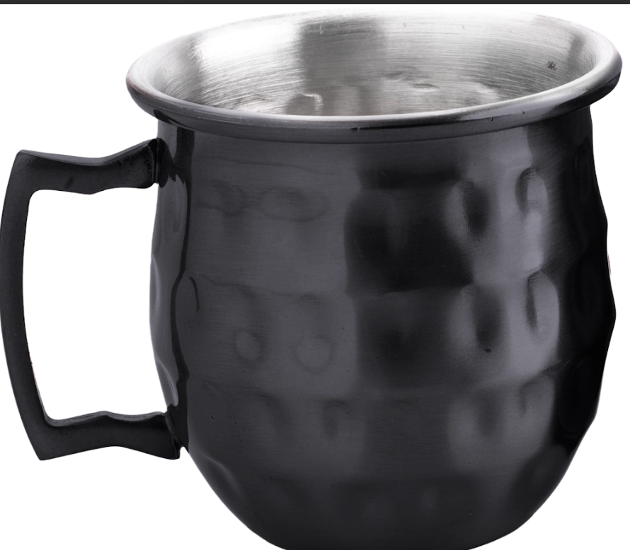 Jogo Mini Caneca Moscow Mule Martelada Preta 60ml 2un 18318 Inga