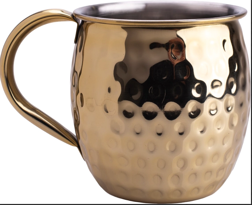 Caneca Moscow Mule Martelada Dourada 580ml 18312 Inga