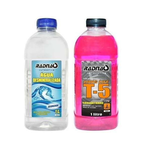 Kit Arrefecimento 6x1 (4x Água Desmineralizada + 2x Aditivo Long Life T-5) - RADNAQ RQ710001K