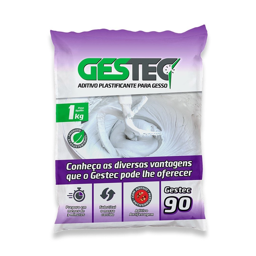 Gestec 90 Aditivo Plastificante Para Gesso 1kg
