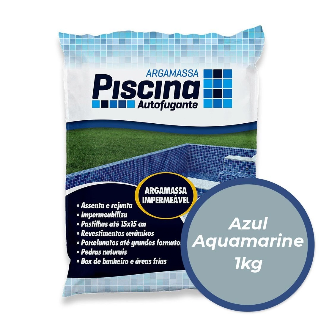Argamassa Piscina Aut. Impermeável Cor Aquamarine 1kg