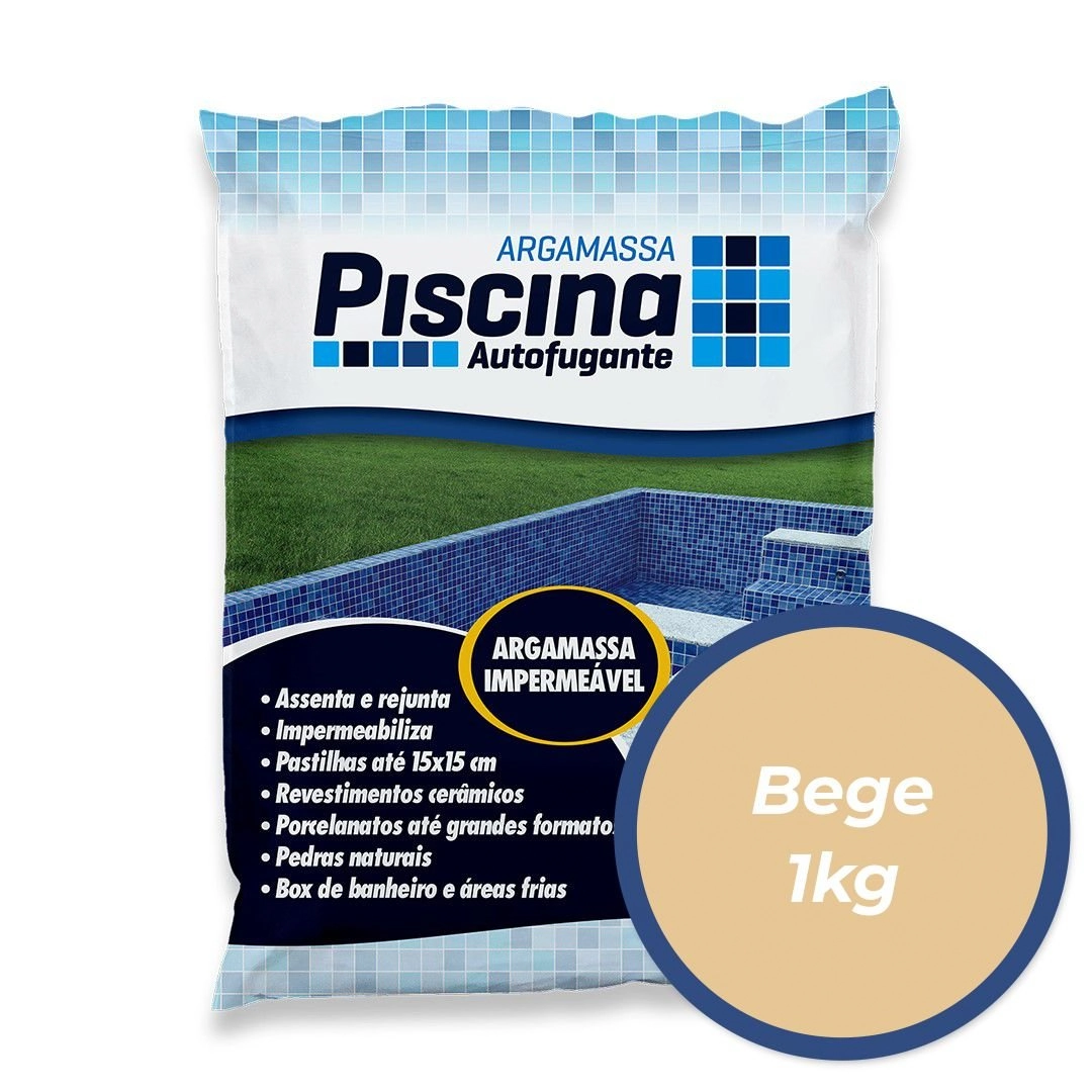 Argamassa Piscina Aut. Impermeável Cor Bege 1kg