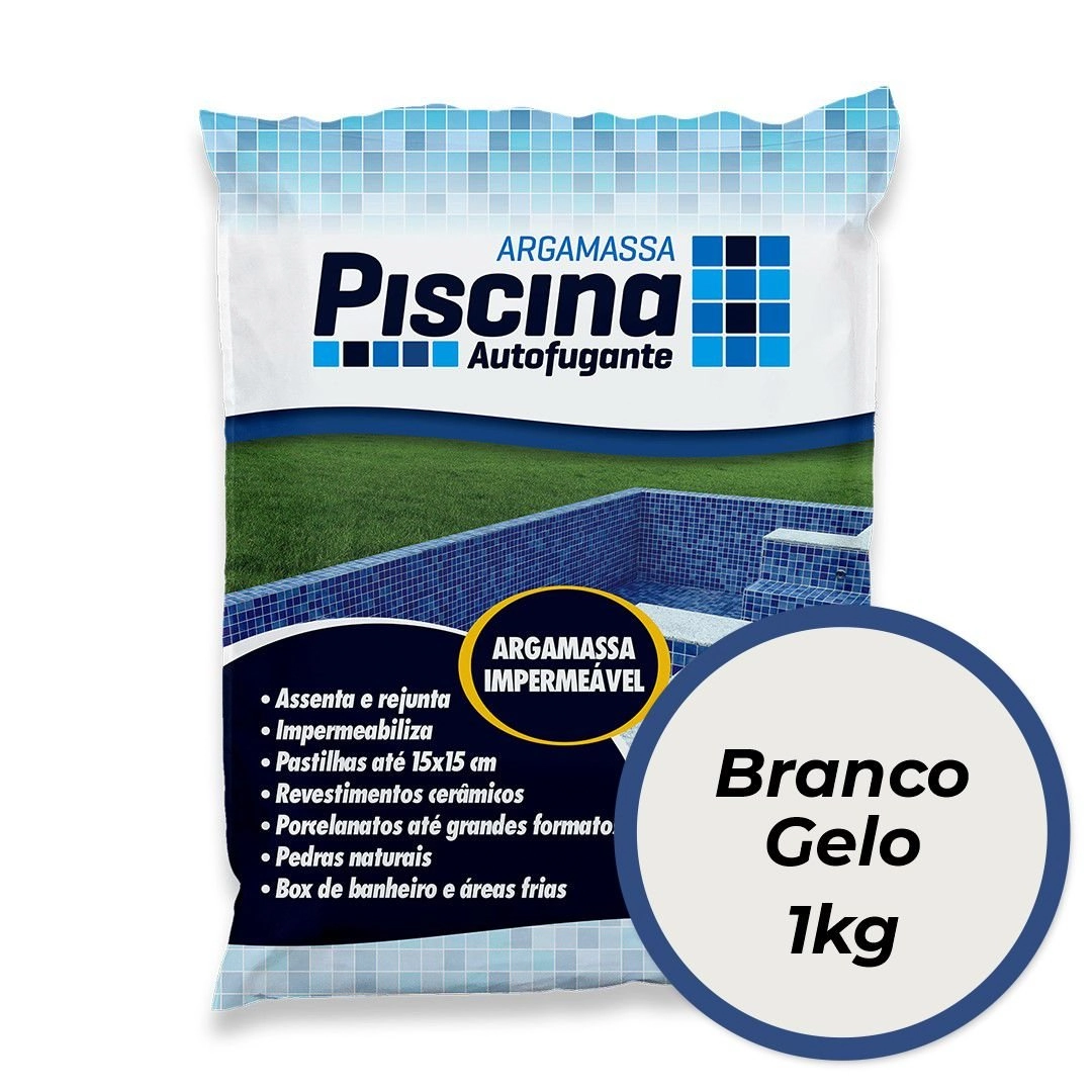 Argamassa Piscina Aut. Impermeável Cor Branco Gelo 1kg