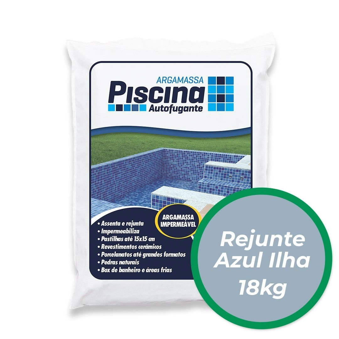 Rejunte Piscina Impermeável Cor Azul Ilha 18kg
