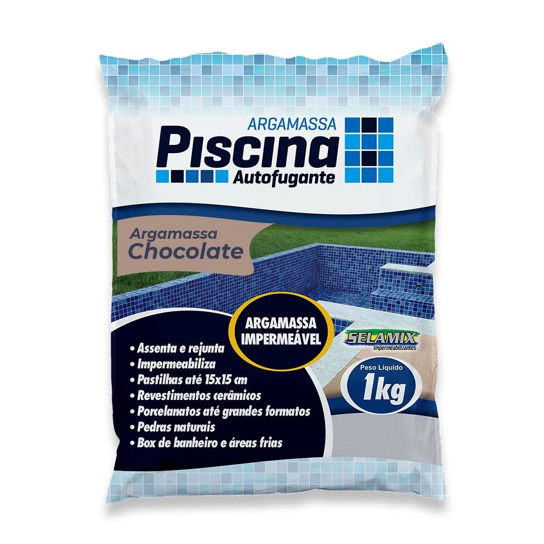 Argamassa Piscina Aut. Impermeável Cor Chocolate 1kg