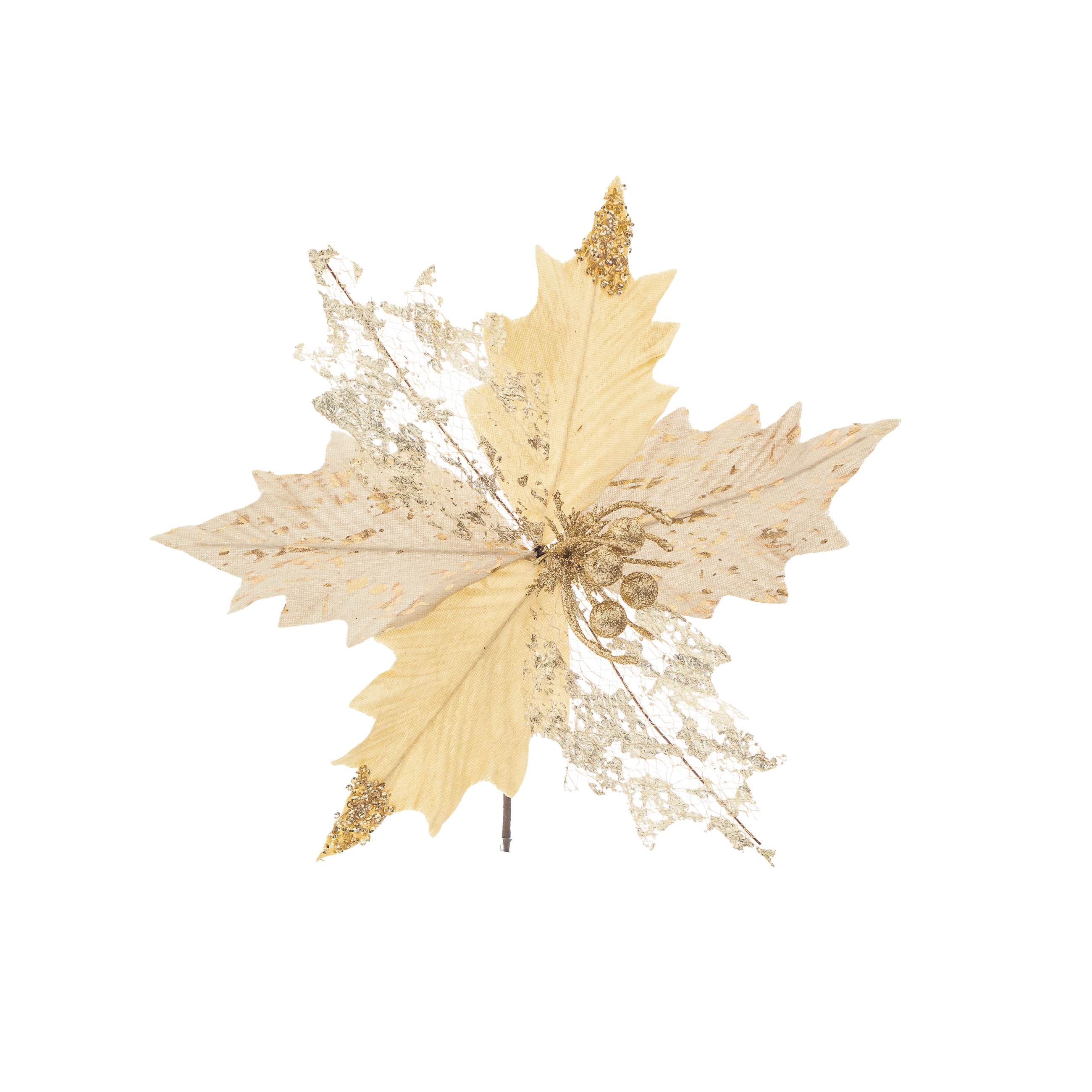Haste Floral Poinsettia Brilho Transp 30534 Bela Flor