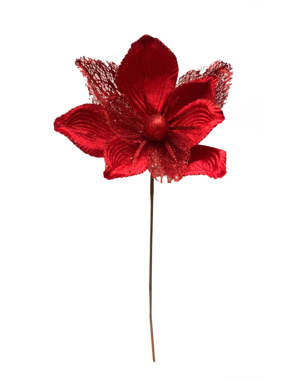 Haste Floral Poinsettia Tela 26cm 30601 Bela Flor